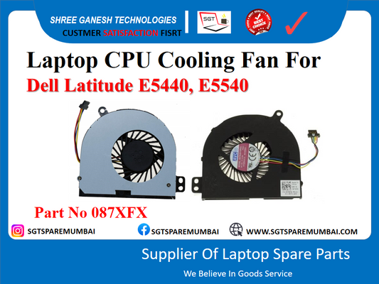 Laptop CPU Cooling Fan For Dell Latitude E5440, E5540 Part No 087XFX