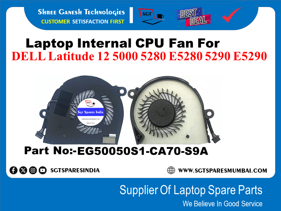 Laptop Internal CPU Fan For DELL Latitude 12 5000 5280 E5280 5290 E5290 Part No:-EG50050S1-CA70-S9A