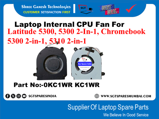 Laptop Internal CPU Fan For Latitude 5300, 5300 2-In-1, Chromebook 5300 2-in-1, 5310 2-in-1 Part No:-0KC1WR KC1WR