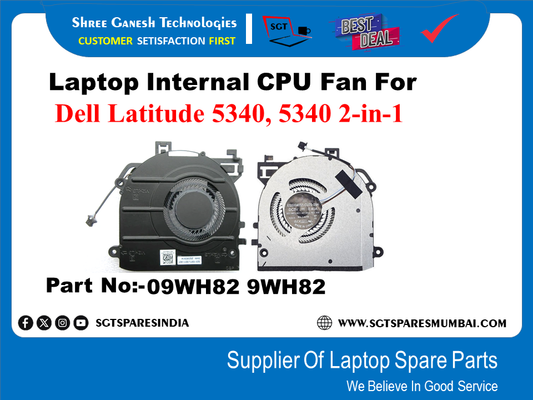 Laptop Internal CPU Fan For Dell Latitude 5340, 5340 2-in-1 Part No:-09WH82 9WH82