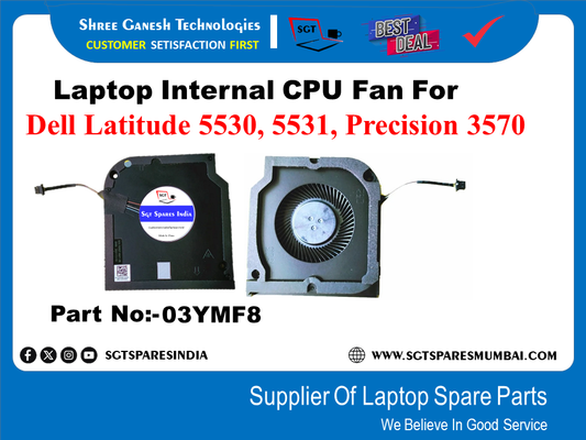 Laptop Internal CPU Fan For Dell Latitude 5530, 5531, Precision 3570  Part No:-03YMF8