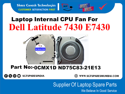 Laptop Internal CPU Fan For Dell Latitude 7430 E7430 Part No:-0CMX1D ND75C83-21E13