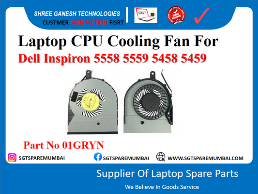 Laptop CPU Cooling Fan For Dell Inspiron 5558 5559 5458 5459 Part No 01GRYN