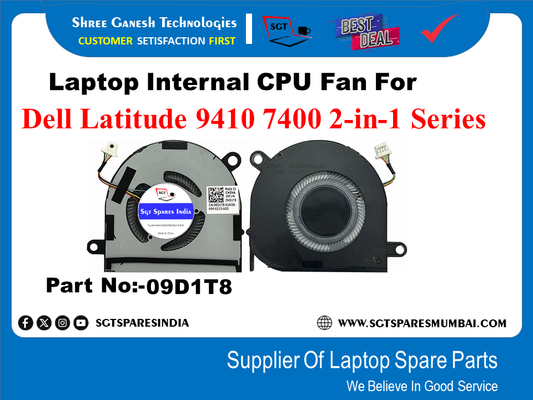 Laptop Internal CPU Fan For Dell Latitude 9410 7400 2-in-1 Series Part No:-09D1T8