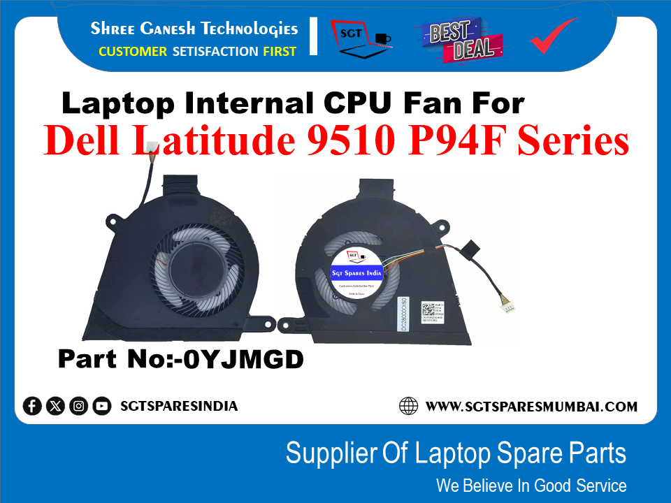 Laptop Internal CPU Fan For Dell Latitude 9510 P94F Series Part No:-0YJMGD