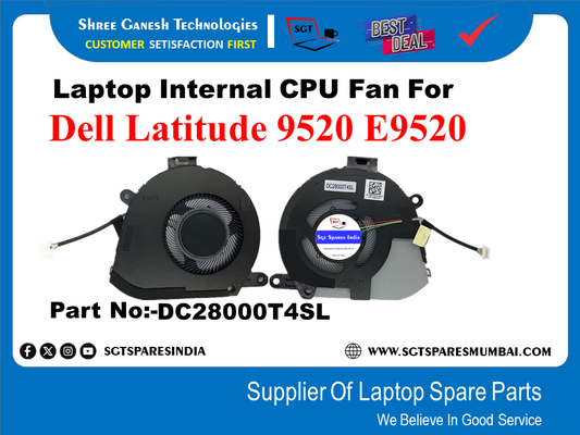 Laptop Internal CPU Fan For Dell Latitude 9520 E9520 Part No:-DC28000T4SL