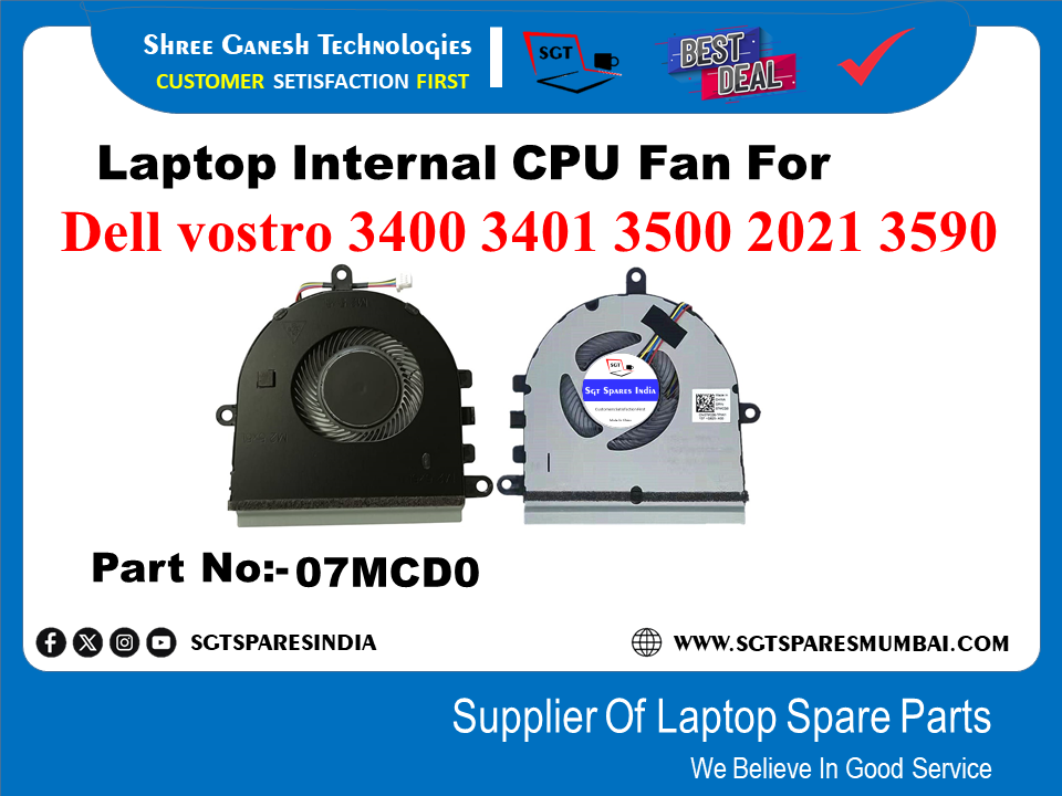 Laptop Internal CPU Fan For Dell vostro 3400 3401 3500 2021 3590 Part No:-07MCD0