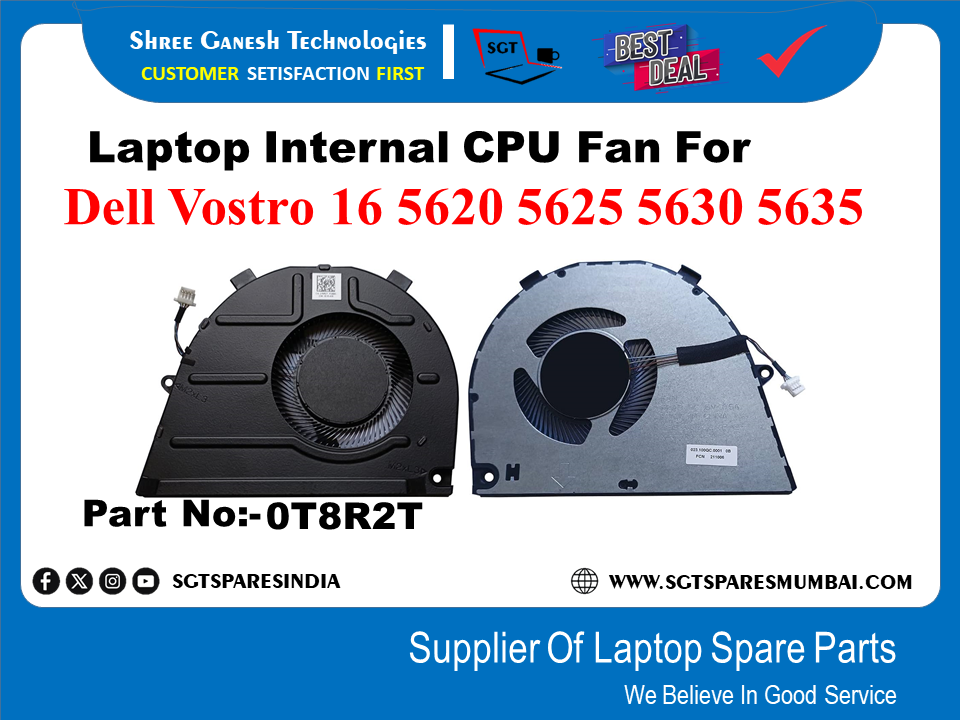 Laptop Internal CPU Fan For Dell Vostro 16 5620 5625 5630 5635 Part No:-0T8R2T