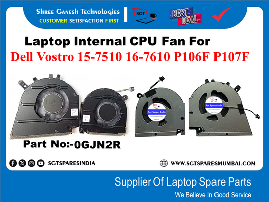 Laptop Internal CPU Fan For Dell Vostro 15-7510 16-7610 P106F P107F Part No:-0GJN2R