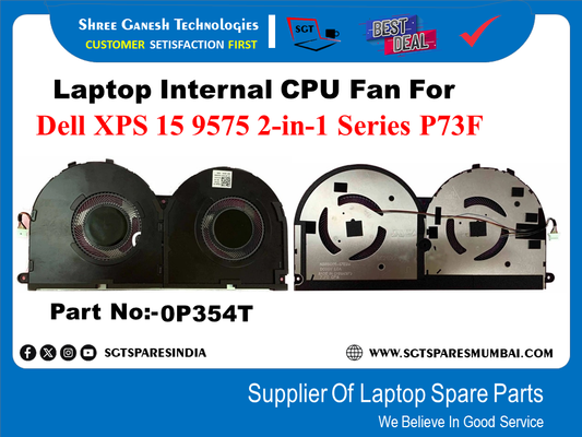 Laptop Internal CPU+GPU Fan For Dell XPS 15 9575 2-in-1 Series P73F Part No:-0P354T