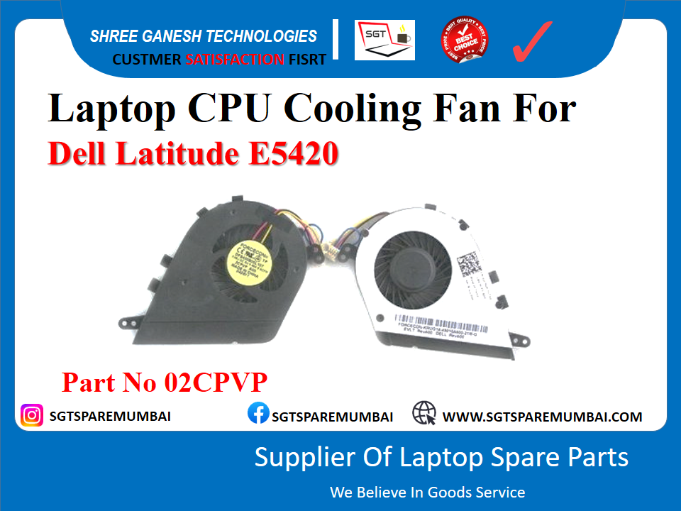 Laptop CPU Cooling Fan For Dell Latitude E5420 Part No 02CPVP 2012 model