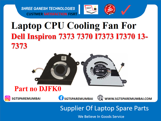 Laptop CPU Cooling Fan For Dell Inspiron 7373 7370 17373 17370 13- 7373 Part no DJFK0