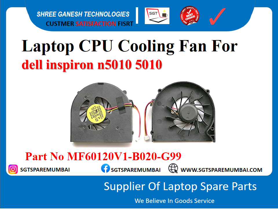 Laptop CPU Cooling Fan For dell inspiron n5010 5010 Part No MF60120V1-B020-G99