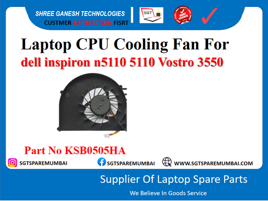 Laptop CPU Cooling Fan For dell inspiron n5110 5110 Vostro 3550 Part No KSB0505HA