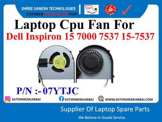 Laptop Cpu Fan For Dell Inspiron 15 7000 7537 15-7537 P/N :- 07YTJC