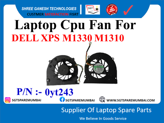 Laptop Cpu Fan For DELL XPS M1330 M1310 P/N :- 0yt243