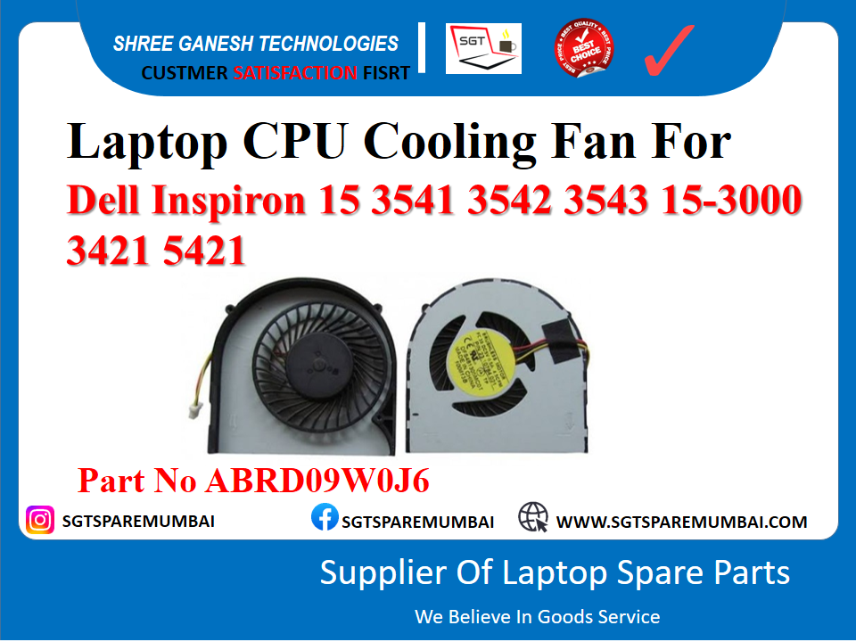 Laptop CPU Cooling Fan For Dell Inspiron 15 3541 3542 3543 15-3000 3421 5421 Part No ABRD09W0J6