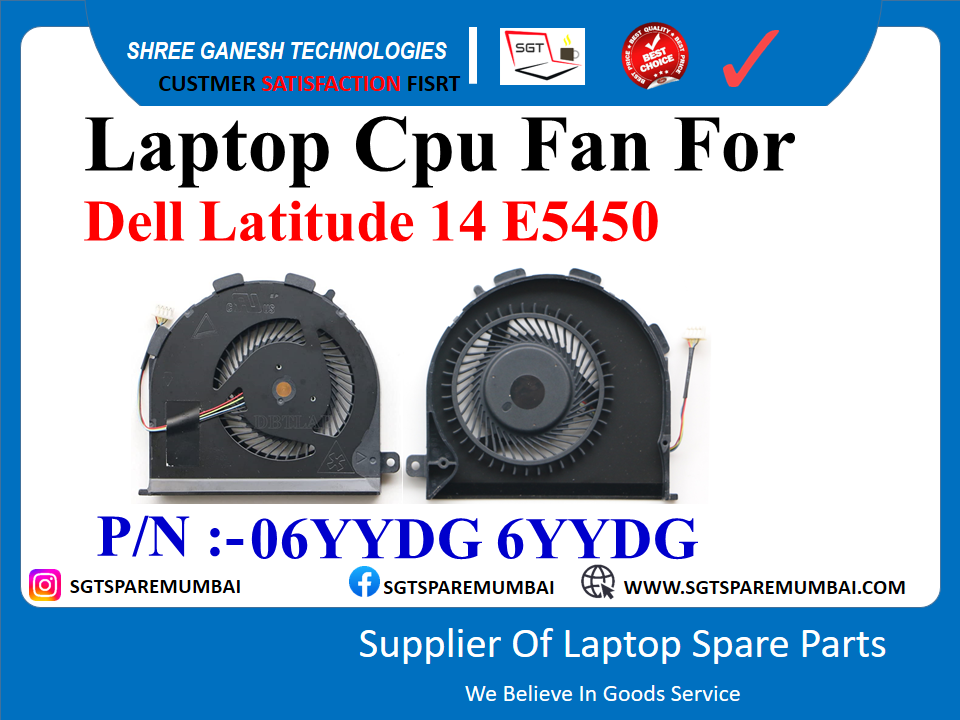 Laptop Cpu Fan For Dell Latitude 14 E5450 P/N :-06YYDG 6YYDG