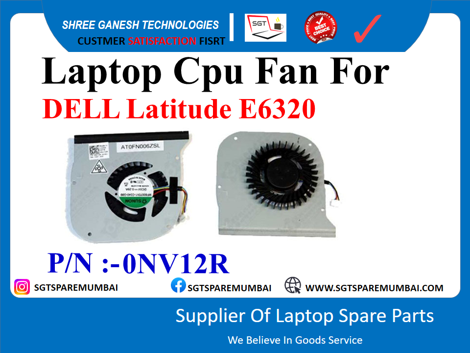 Laptop Cpu Fan For DELL Latitude E6320&nbsp; P/N :-0NV12R