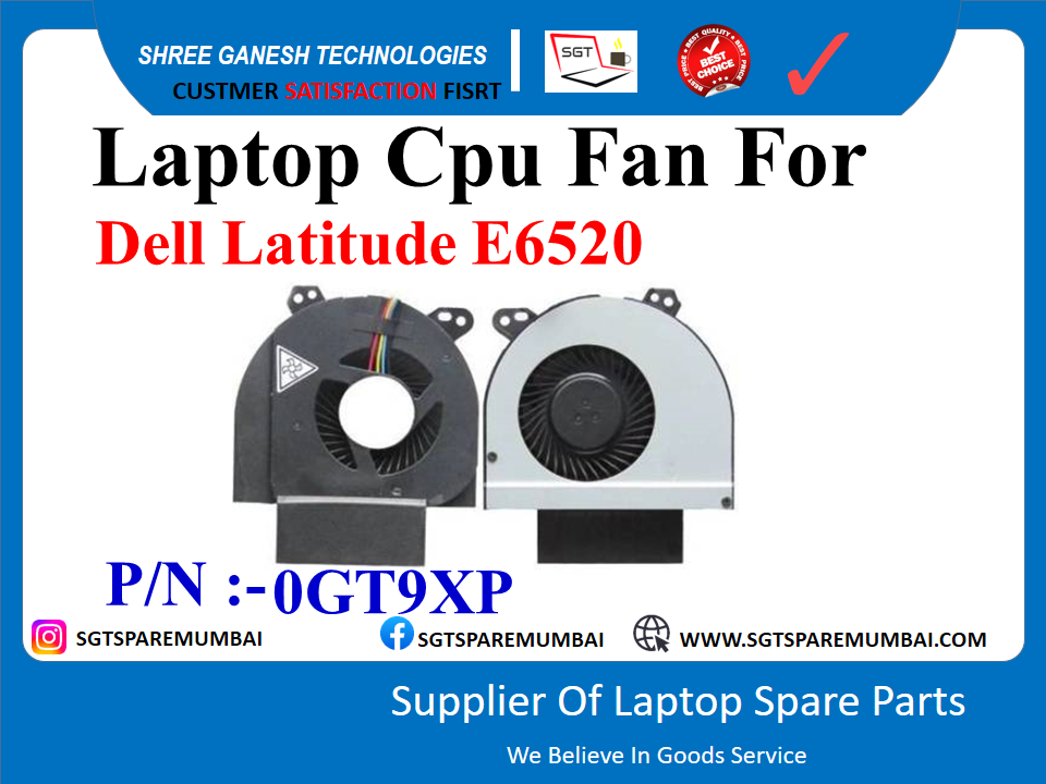 Laptop Cpu Fan For Dell Latitude E6520 P/N : - 0GT9XP