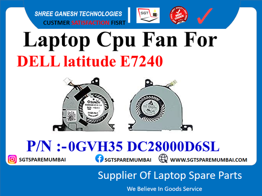 Laptop Cpu Fan For DELL latitude E7240 P/N :-0GVH35 DC28000D6SL