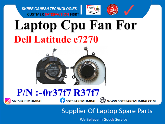 Laptop Cpu Fan For Dell Latitude e7270 P/N :-0r37f7 R37f7