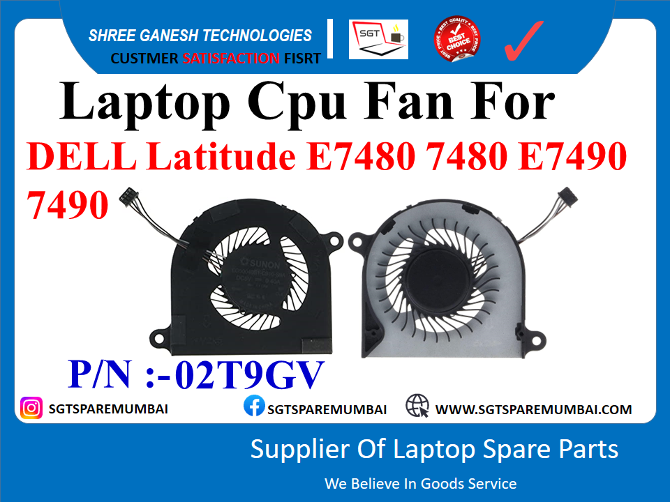 Laptop Cpu Fan For DELL Latitude E7480 7480 E7490 7490 P/N :-02T9GV