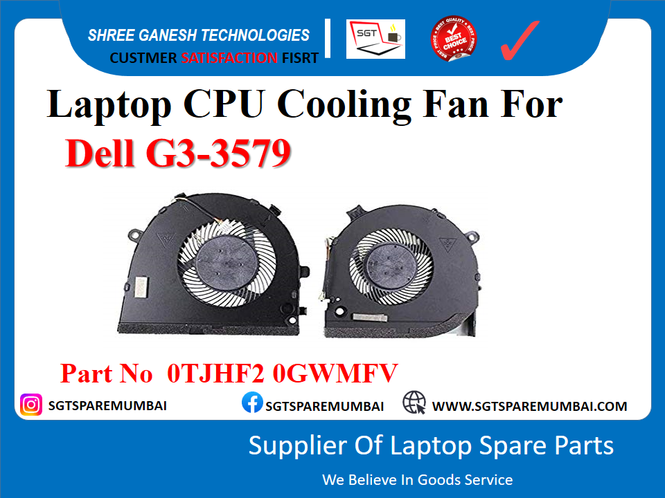 Laptop CPU+GPU Cooling Fan For Dell G3-3579 Part No 0TJHF2 0GWMFV