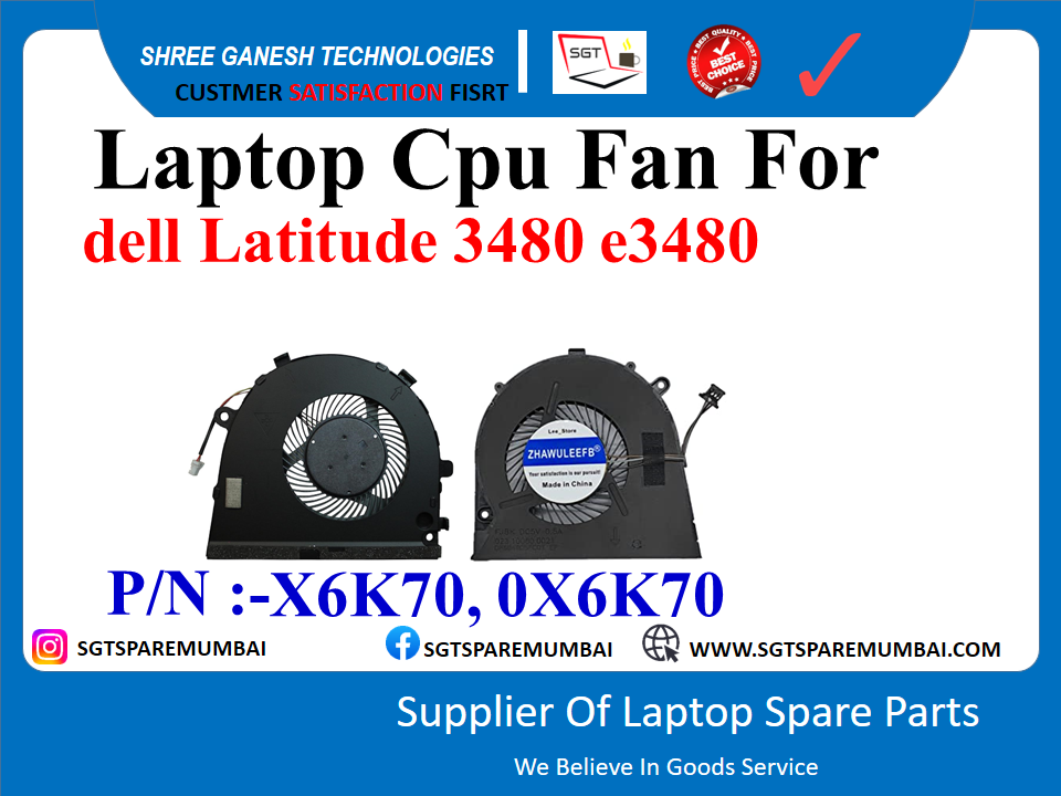 Laptop Cpu Fan For dell Latitude 3480 e3480 P/N :-X6K70, 0X6K70