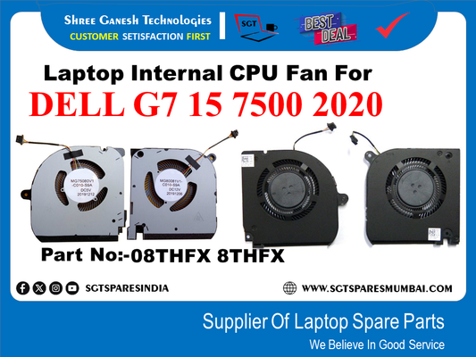 Laptop Internal CPU+GPU Fan For DELL G7 15 7500 2020 Part No:-08THFX 8THFX