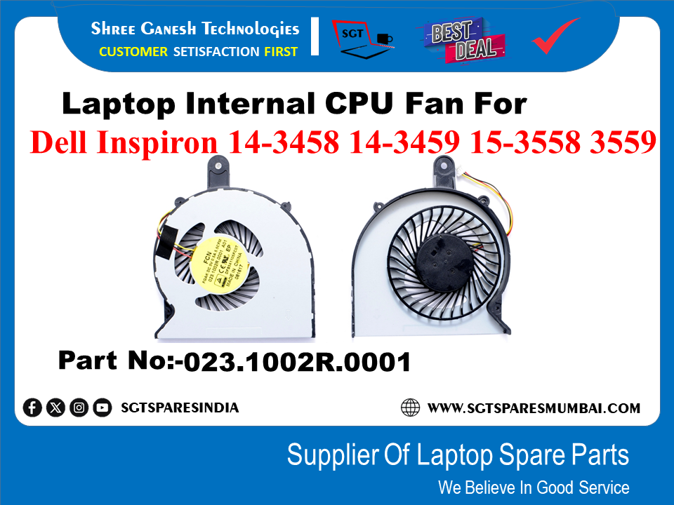 Laptop Internal CPU Fan For Dell Inspiron 14-3458 14-3459 15-3558 3559 Part No:-023.1002R.0001