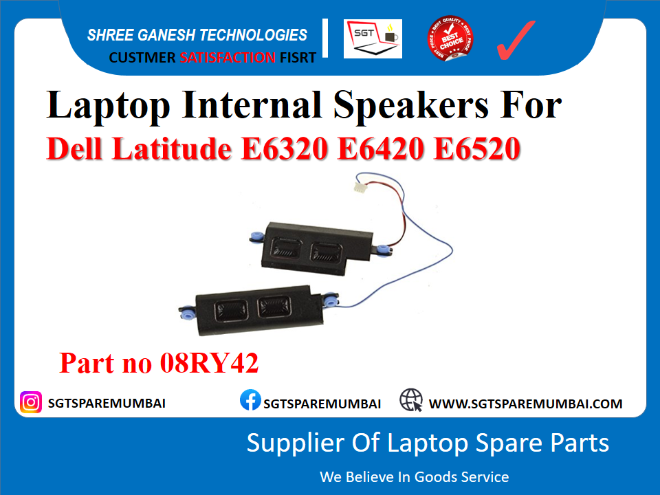 Laptop Internal Speakers For Dell Latitude E6320 E6420 E6520 Part no 08RY42