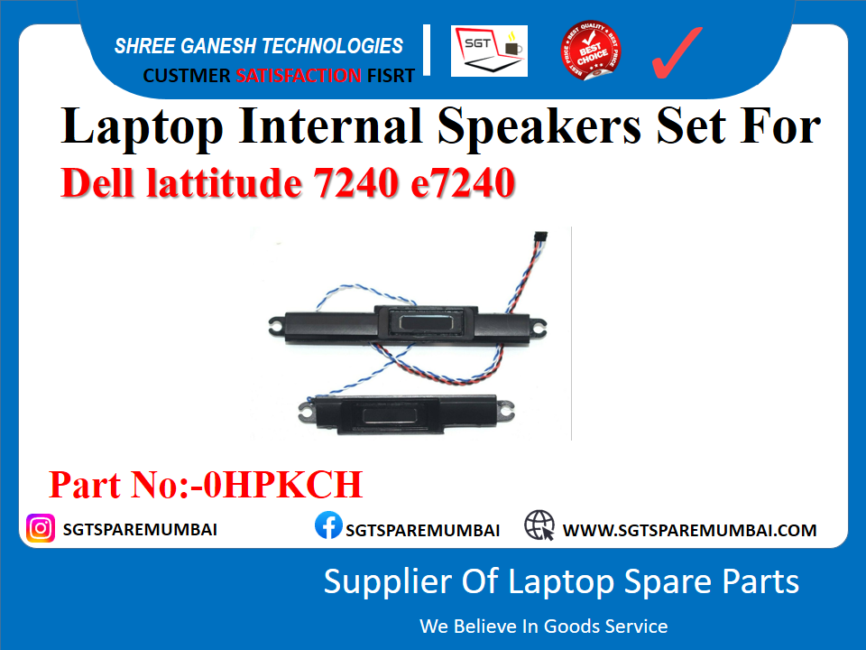 Laptop Internal Speakers Set For Dell lattitude 7240 e7240 Part No:-0HPKCH