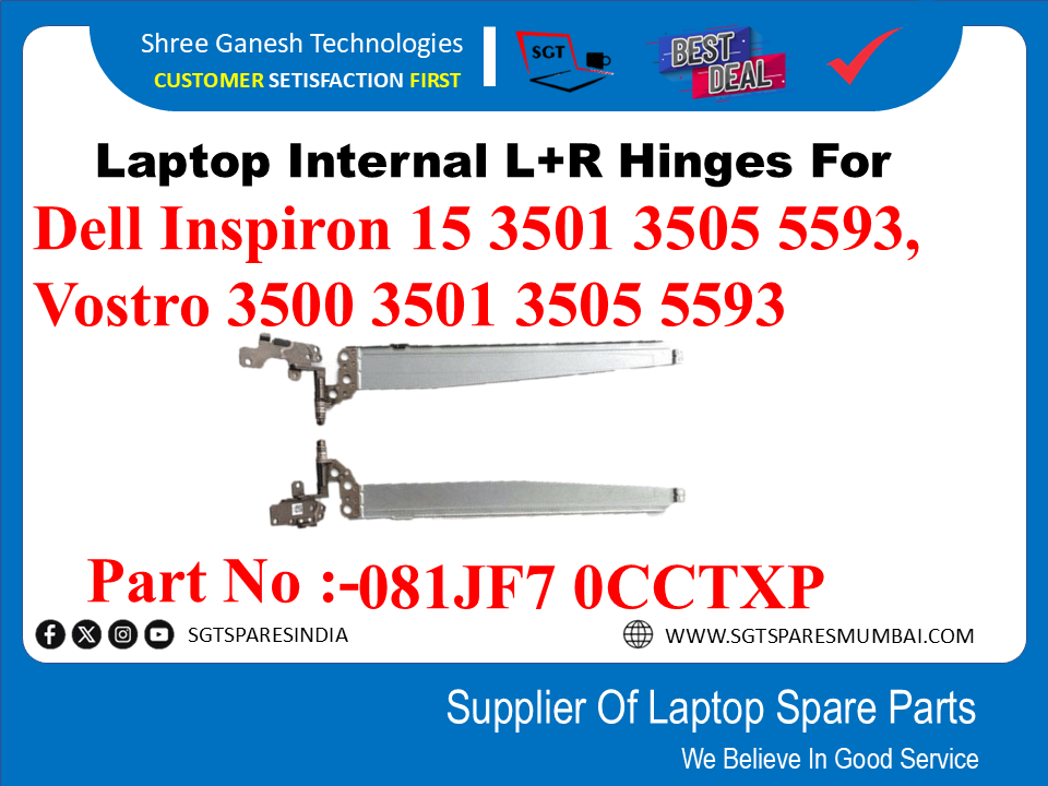 | Laptop Internal L+R Hinges For Dell Inspiron 15 3501 3505 5593, Vostro 3500 3501 3505 5593  Part No :-081JF7 0CCTXP