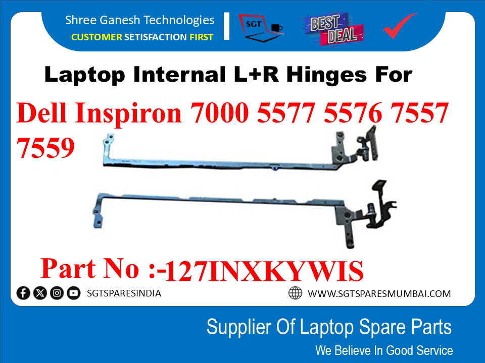 Laptop Internal L+R Hinges For  Dell Inspiron 7000 5577 5576 7557 7559  Part No :-127INXKYWIS