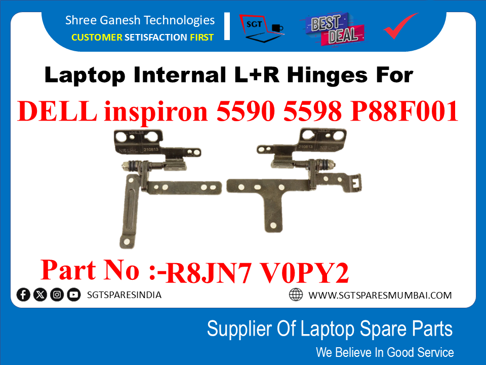 Laptop Internal L+R Hinges For DELL inspiron 5590 5598 P88F001 PartNo :-R8JN7 V0PY2