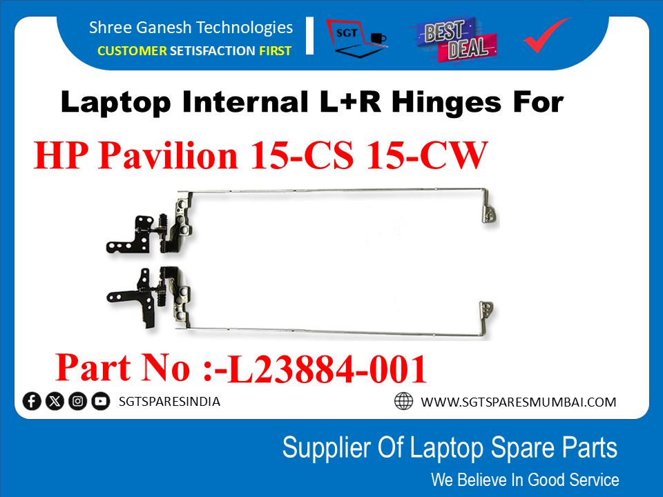 Laptop Internal L+R Hinges For HP Pavilion 15-CS 15-CW Part No :-L23884-001