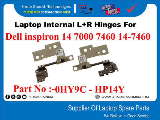 Laptop Internal L+R Hinges For Dell inspiron 14 7000 7460 14-7460 Part No :-0HY9C - HP14Y