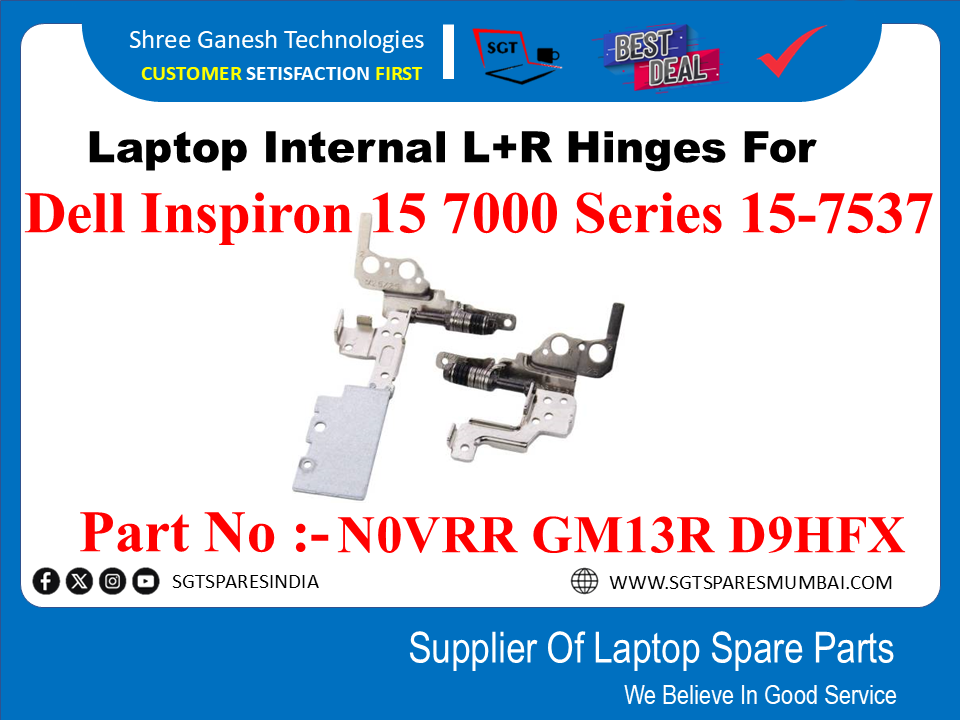 Laptop Internal L+R Hinges For Dell Inspiron 15 7000 Series 15-7537 Part No :-N0VRR GM13R D9HFX