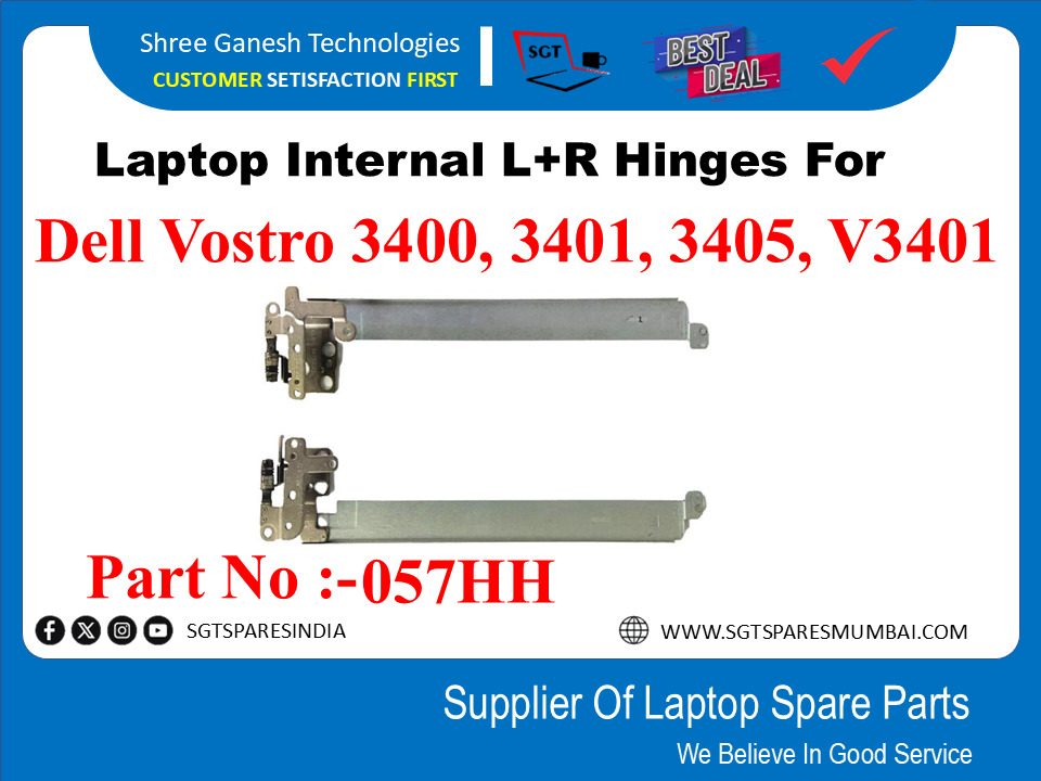 Laptop Internal L+R Hinges For Dell Vostro 3400, 3401, 3405, V3401 PartNo:-057HH