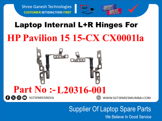 Laptop Internal L+R Hinges For HP Pavilion 15 15-CX CX0001la Part No :-L20316-001