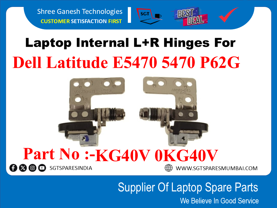 Laptop Internal L+R Hinges For Dell Latitude E5470 5470 P62G Part No :-KG40V 0KG40V