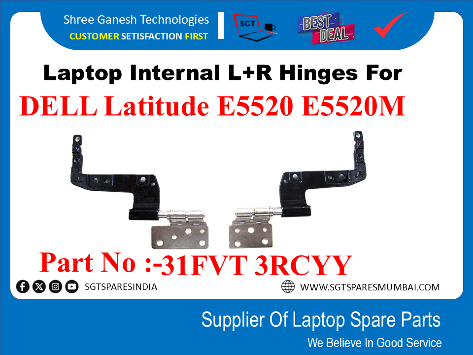 Laptop Internal L+R Hinges For DELL Latitude E5520 E5520M PartNo :-31FVT 3RCYY