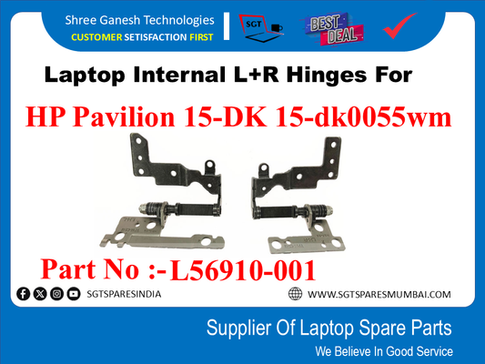 Laptop Internal L+R Hinges For HP Pavilion 15-DK 15-dk0055wm Part No :-L56910-001