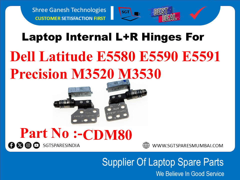 | Laptop Internal L+R Hinges For Dell Latitude E5580 E5590 E5591 Precision M3520 M3530