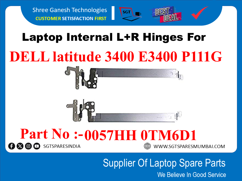 Laptop Internal L+R Hinges For DELL latitude 3400 E3400 P111G  Part No :-0057HH 0TM6D1