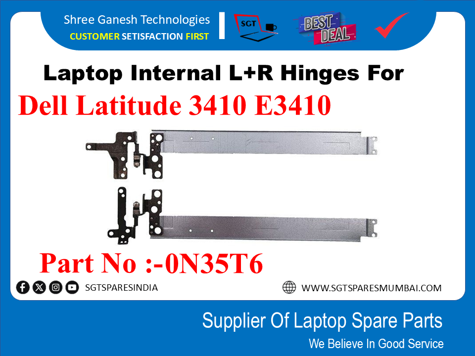 Laptop Internal L+R Hinges For Dell Latitude 3410 E3410 Part No :-0N35T6