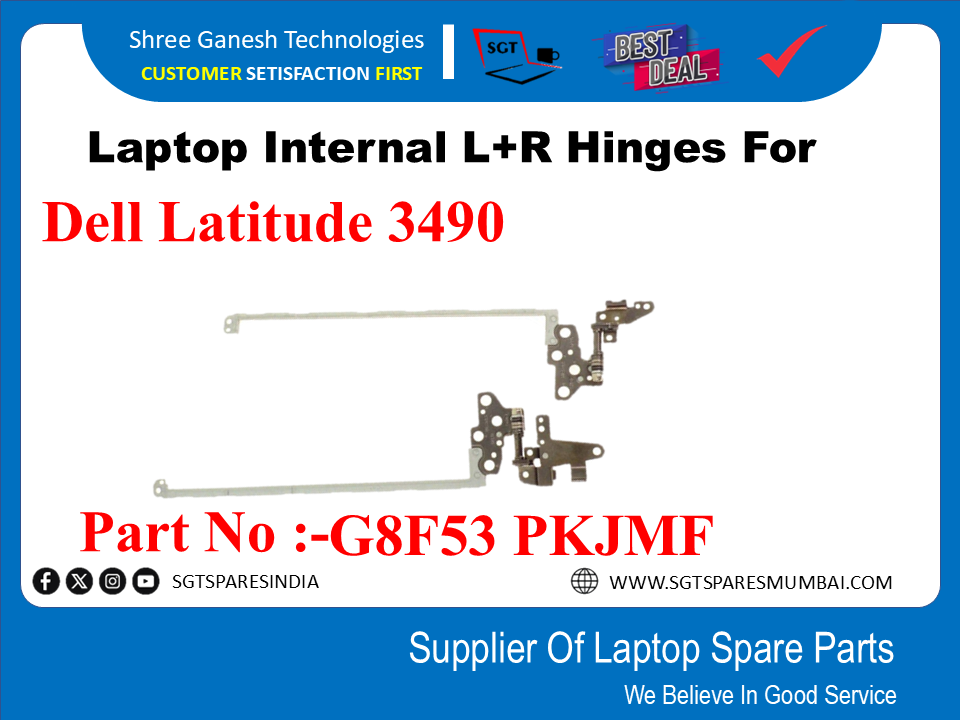 Laptop Internal L+R Hinges For Dell Latitude 3490  Part No :-G8F53 PKJMF