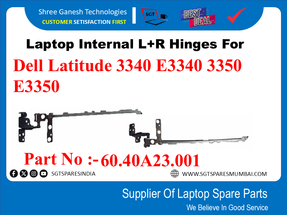 Laptop Internal L+R Hinges For Dell Latitude 3340 E3340 3350 E3350  Part No :-60.40A23.001|