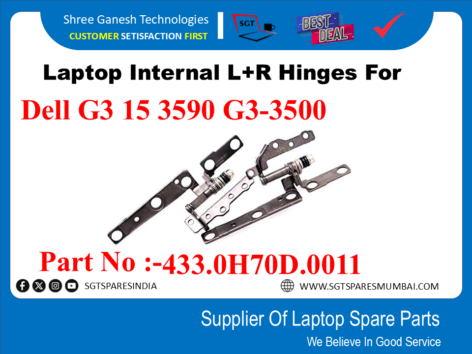 Laptop Internal L+R Hinges For Dell G3 15 3590 G3-3500 Part No :-433.0H70D.0011